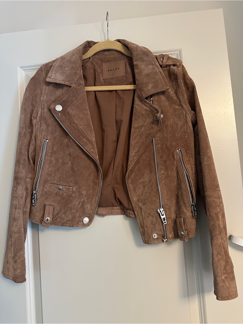 Women’s Suede Moto Jacket - Brown